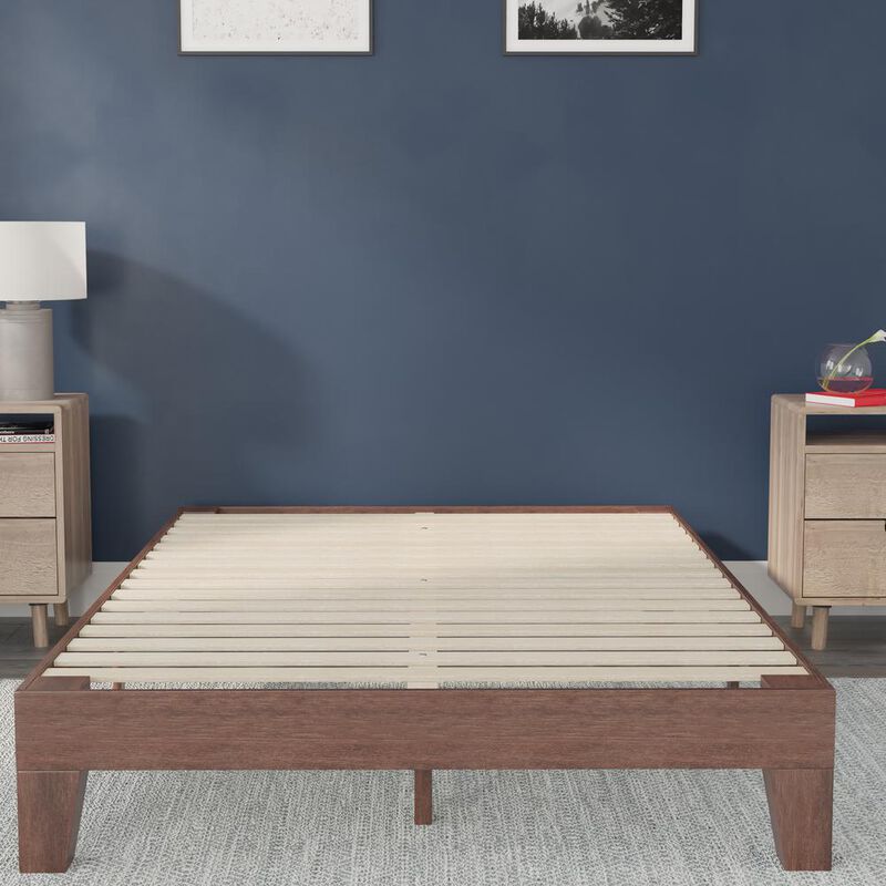 Flash Furniture Wood Full Platform Bed with Wooden Support Slats, No Box Spring Required