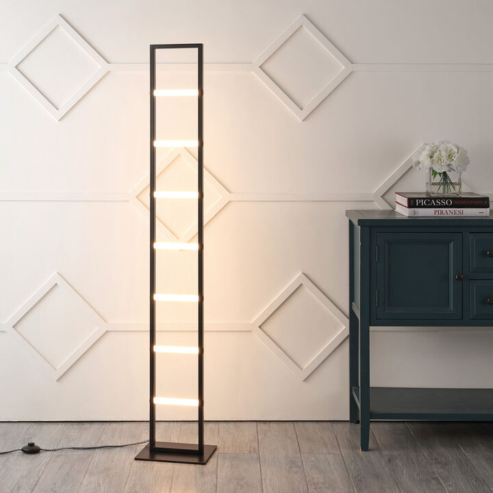 Ivan Minimalist Modern Iron Ladder Dimmable Integrated LED Floor Lamp
