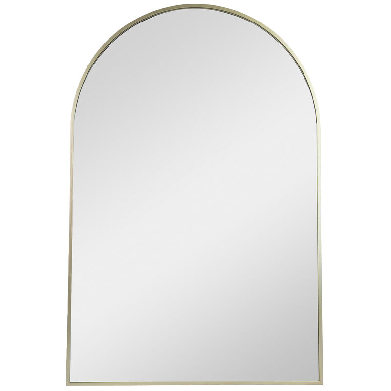 36" Gold Framed Modern Arched Wall Mirror