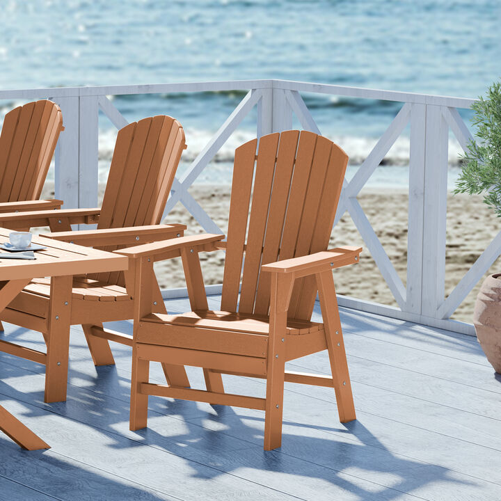 WestinTrends Dylan Outdoor Patio Shell-back Adirondack Dining Chair Weather Resistant