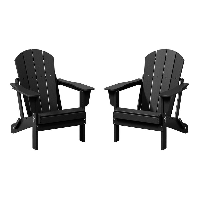 WestinTrends Westintrends 2 piece set outdoor folding Poly Adirondack chair