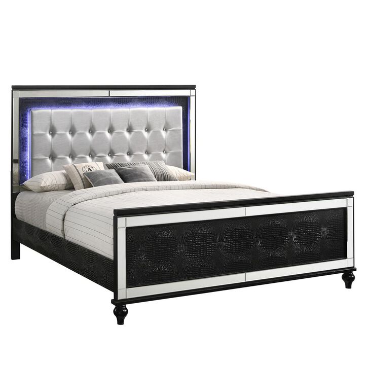 New Classic Furniture Furniture Contemporary Solid Wood 6/6 Ek Bed in Black