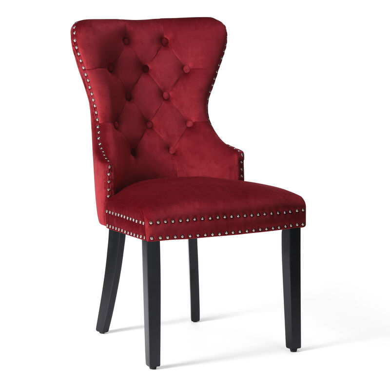 WestinTrends Velvet Upholstered Tufted Dining Chairs (Set of 6)