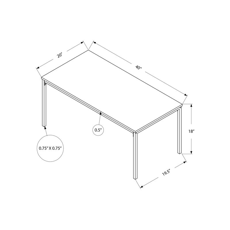 Monarch Specialties I 3795 Coffee Table, Accent, Cocktail, Rectangular, Living Room, 40"L, Metal, Laminate, White, Grey, Contemporary, Modern