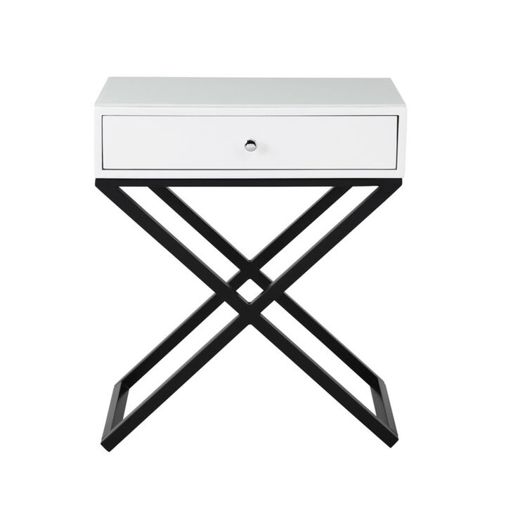 Streamdale Koda End Table with Glass Top and Drawer
