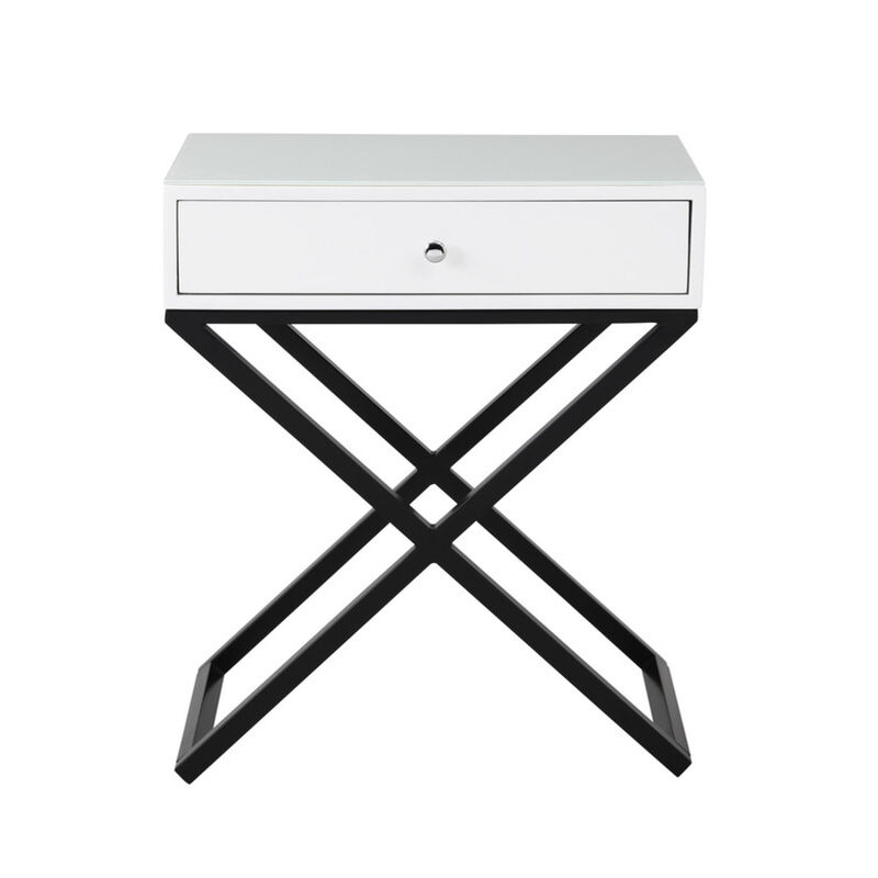 Streamdale Koda End Table with Glass Top and Drawer