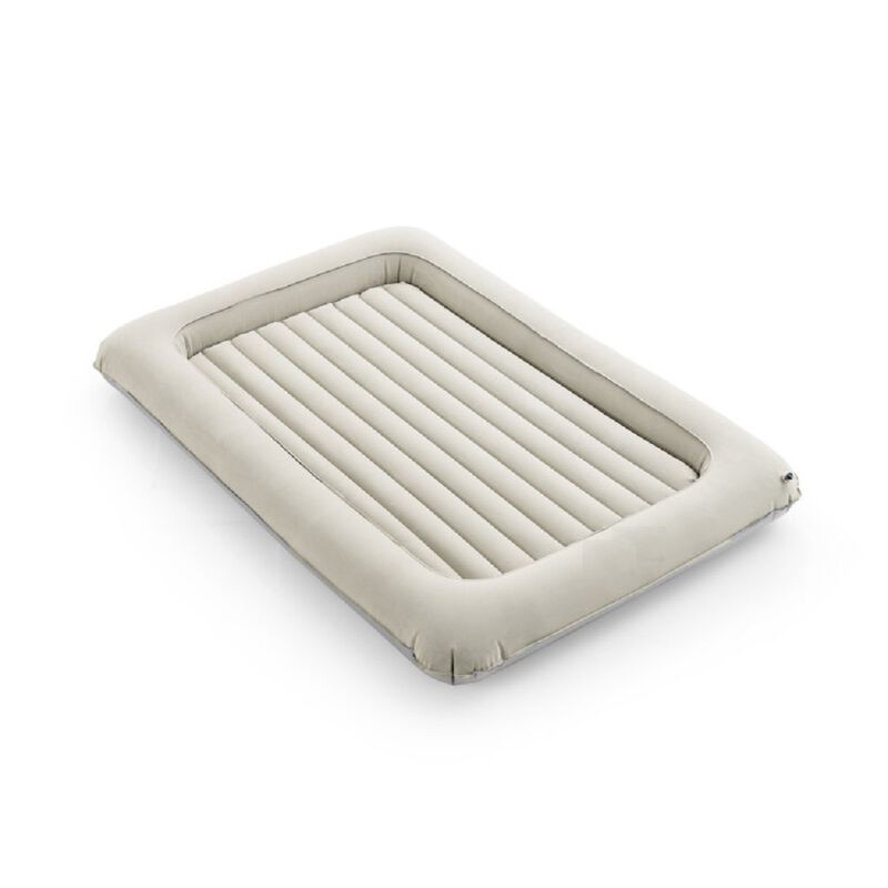 2-in-1 Multi-Purpose Inflatable Toddler Travel Bed Air Mattress Set with Electric Pump-Gray