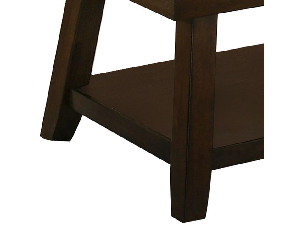 Wooden Coffee Table with One Open Shelf, Brown - Benzara