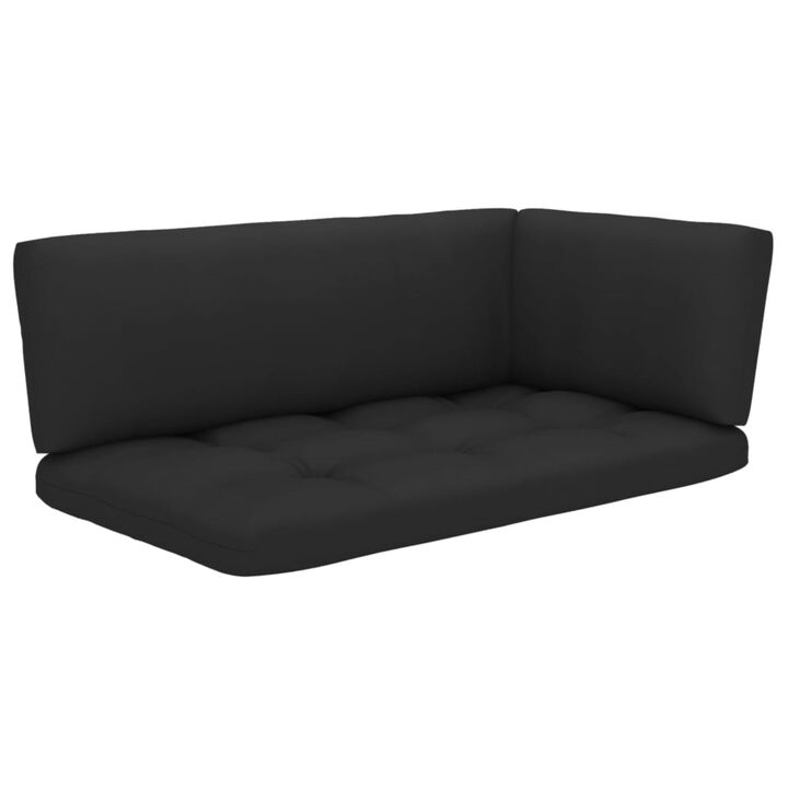 vidaXL Pallet Sofa Cushions 3 pcs Black