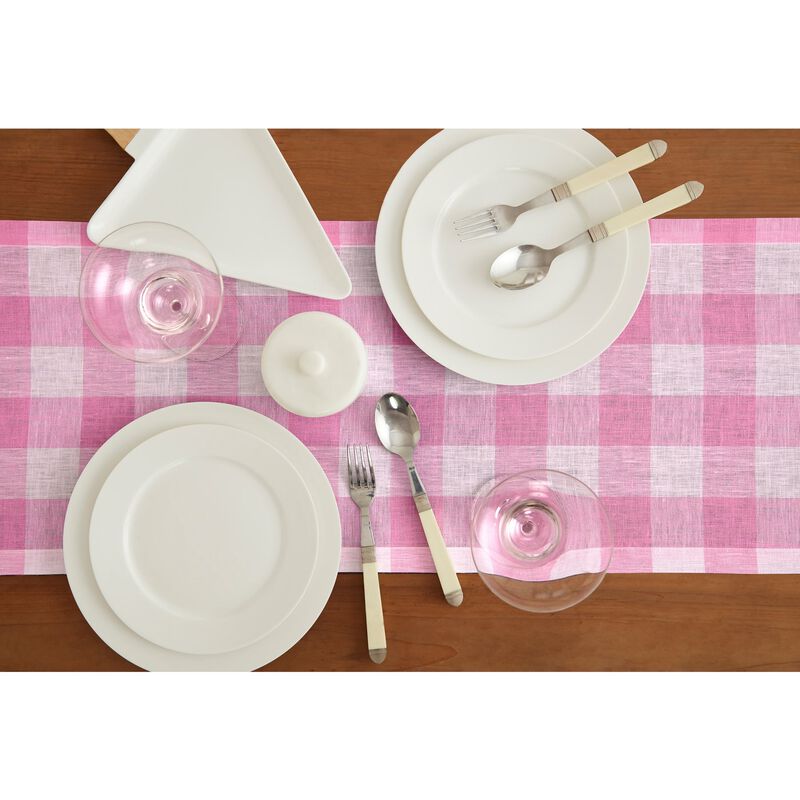 Solino Home 100% Pure Linen Table Runner | Buffalo Check