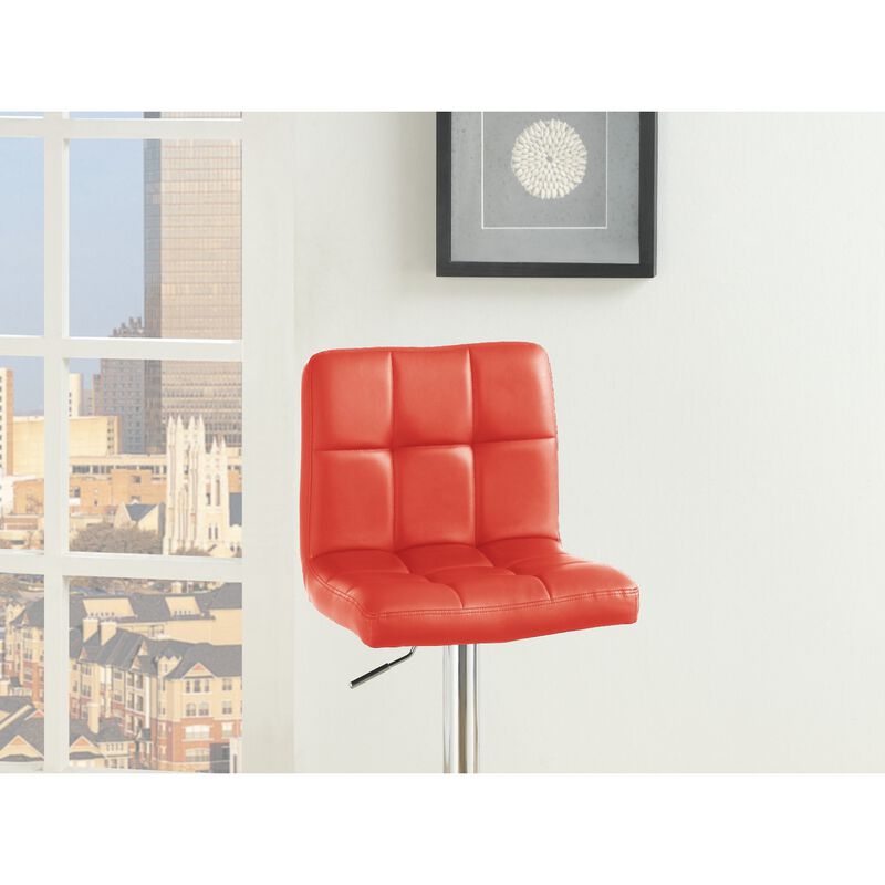 Modern Red Faux Leather Barstool Set - 2 Count