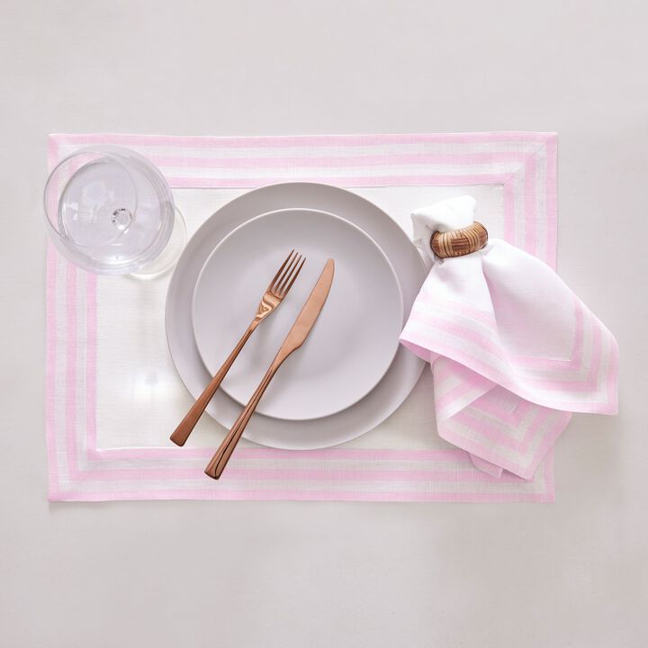 Solino Home 100% Pure Linen Placemats 14 x 19 Inch Set of 4 |Mila