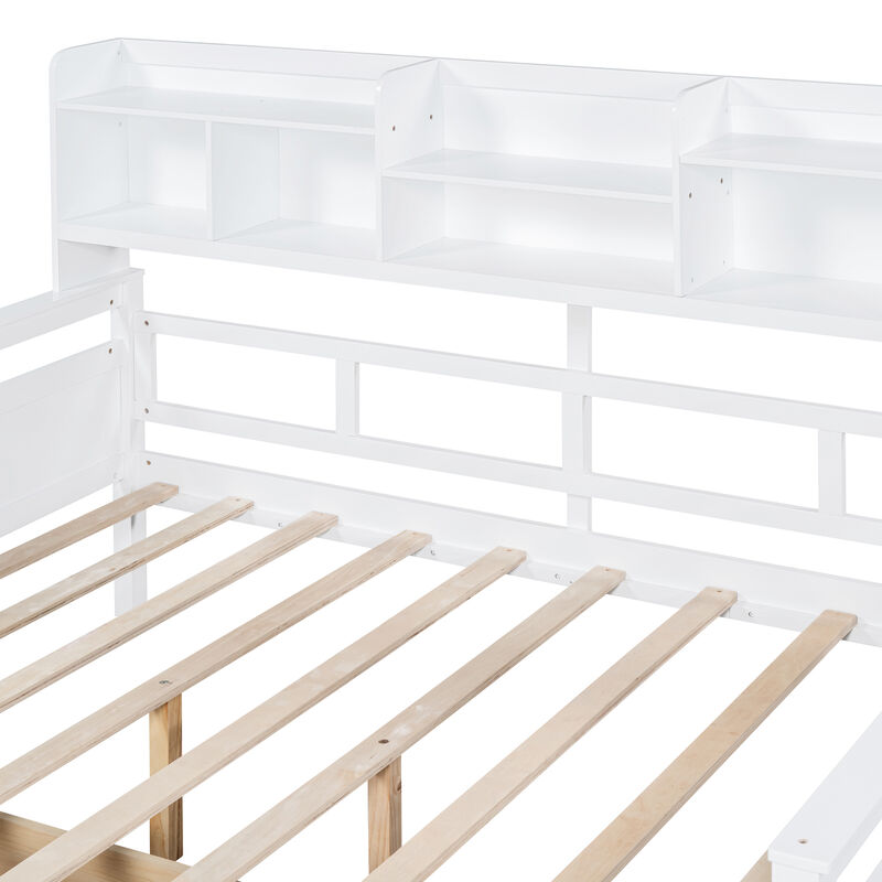 Merax Modern Daybed Bed with  Storage Shelves