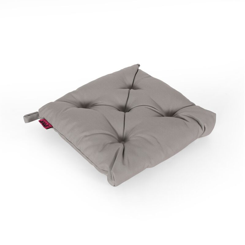 Caba Chair Cushion Pad, Tufted 16 Inch, Water Resistant, Gray Polyester - Benzara