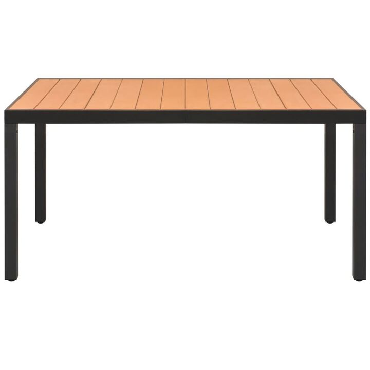 vidaXL Garden Table Brown 59.1"x35.4"x29.1" Aluminium and WPC
