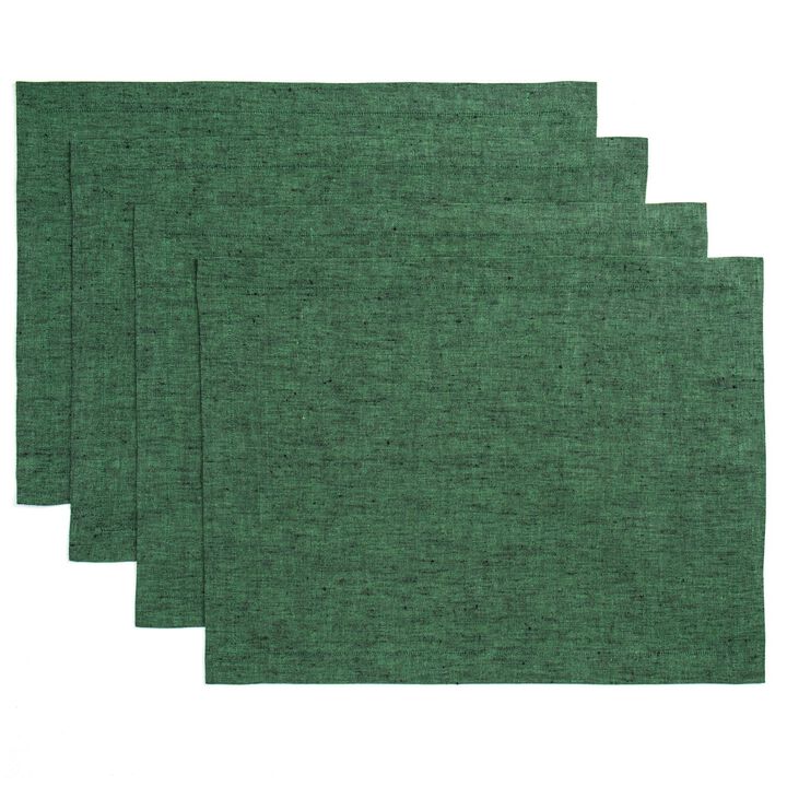 Solino Home 100% Pure Linen 14 x 19 Inch Placemats Set of 4 | Athena