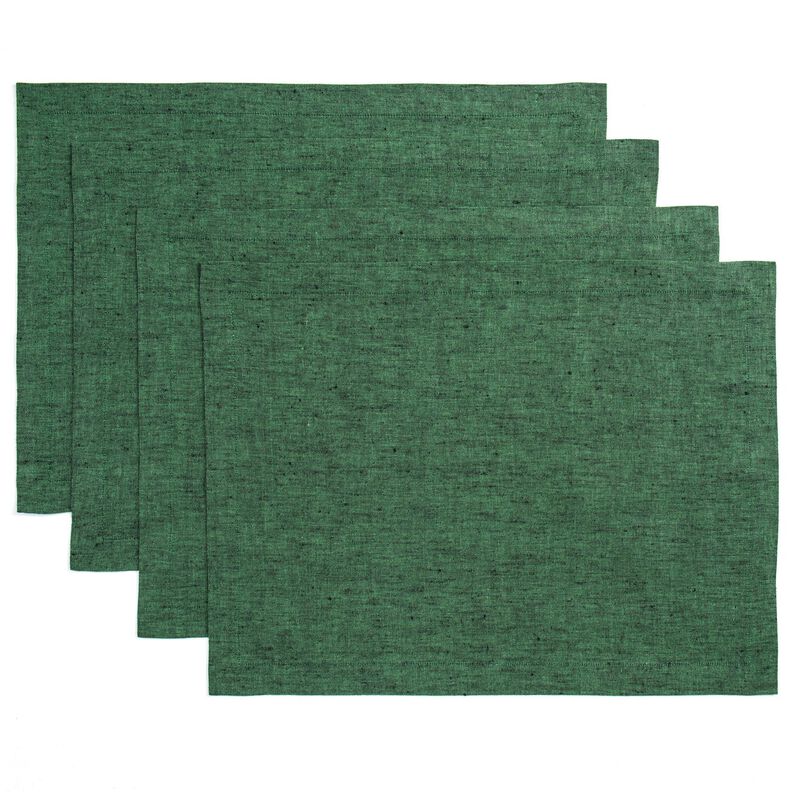 Solino Home 100% Pure Linen 14 x 19 Inch Placemats Set of 4 | Athena