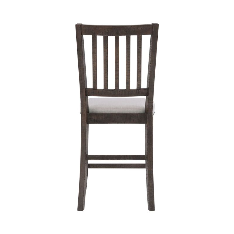 Jofran Willow Creek Distressed Slatback Upholstered Counter Stool (Set of 2)
