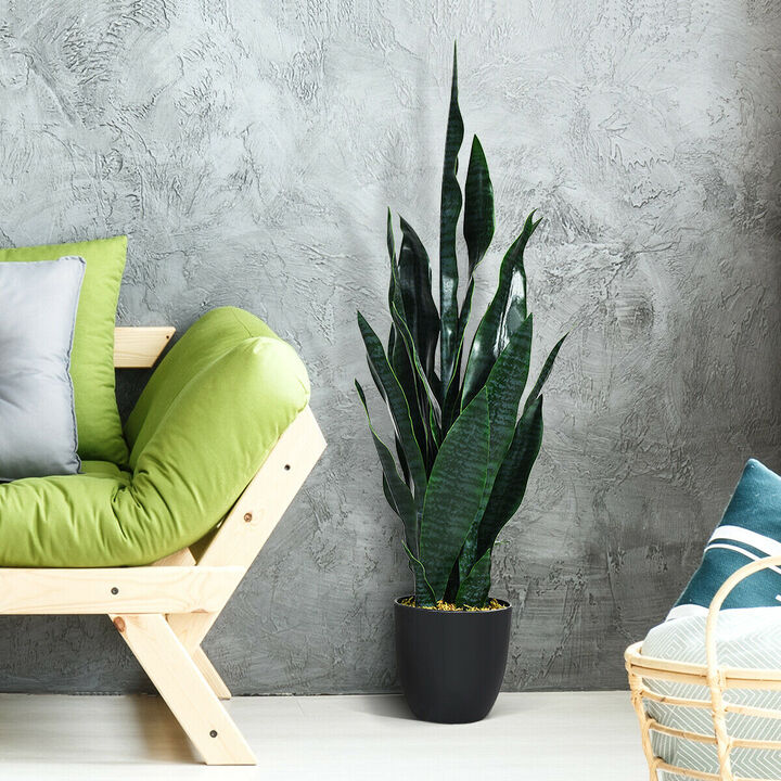 35.5 Inch Indoor-Outdoor Decoration Fake Artificial Snake Plant