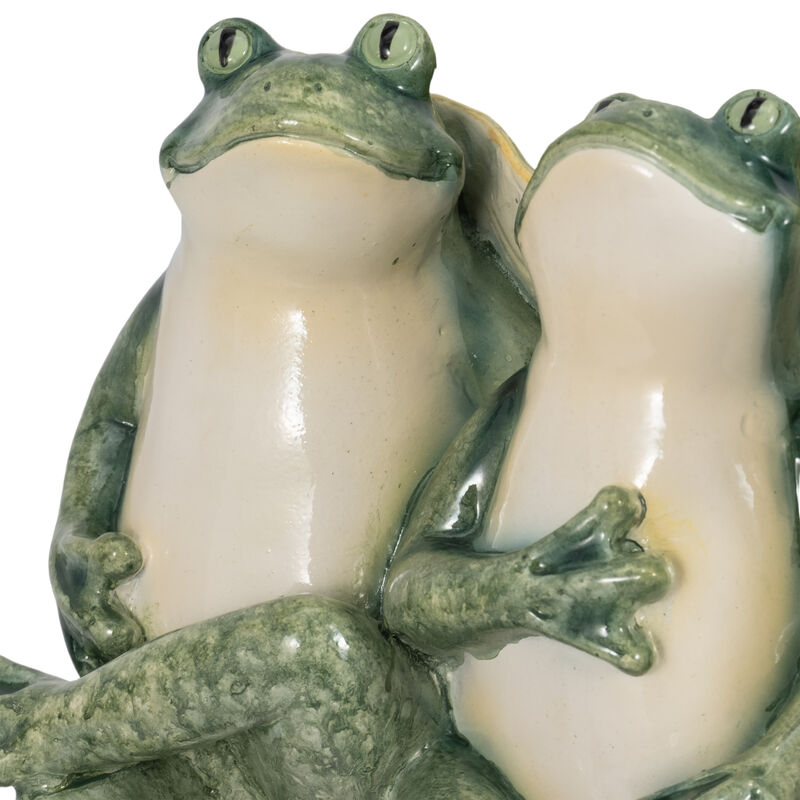 12" Three Sitting Frogs Planter