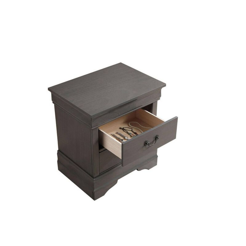 Streamdale Louis Philippe Nightstand: Solid Wood, Dovetail Construction