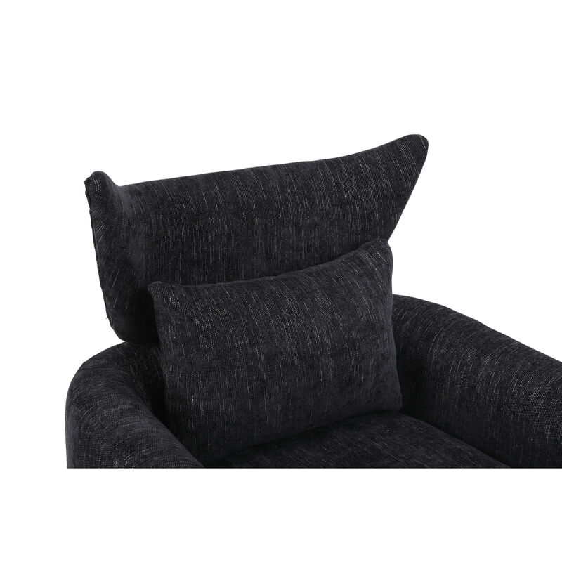 Classic Mid-Century 360-Degree Swivel Accent Chair, Linen