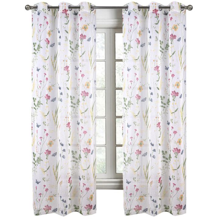 RT Designers Collection Kelce Doily Grommet Light Filtering Window Curtains for Bedroom 54" x 90" Blue