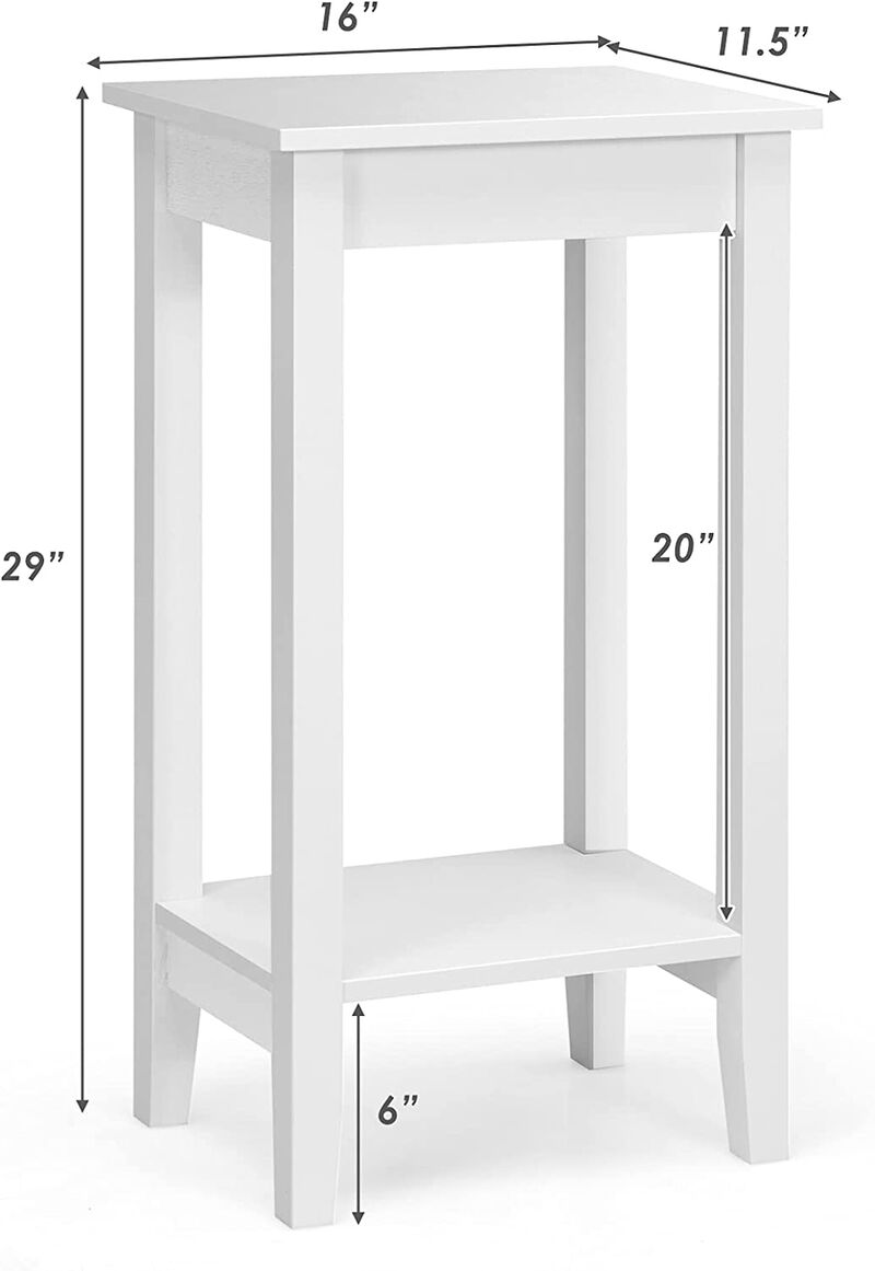 Set of 2 Versatile 2-Tier End Table with Storage Shelf