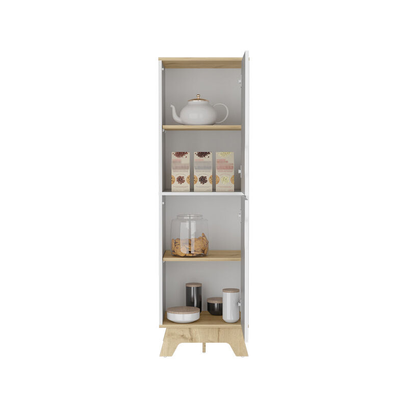 Single Kitchen Pantry Wallas, Kitchen, Light Oak / White
