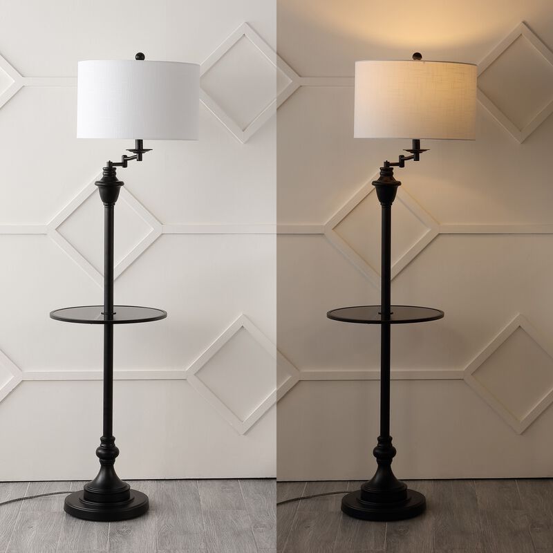 Cora Metal/Glass LED Side Table and Floor Lamp
