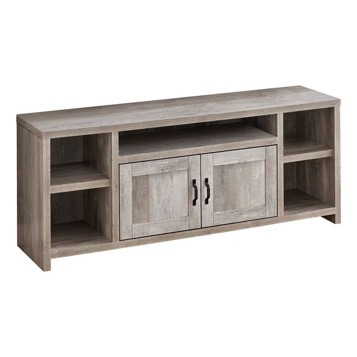 Monarch Specialties I 2742 Tv Stand, 60 Inch, Console, Media Entertainment Center, Storage Cabinet, Living Room, Bedroom, Laminate, Beige, Transitional