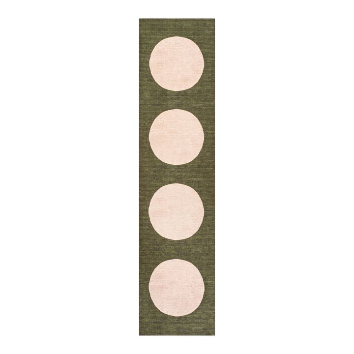 Cirkel Minimalist Geometric Dot Machine Washable Area Rug
