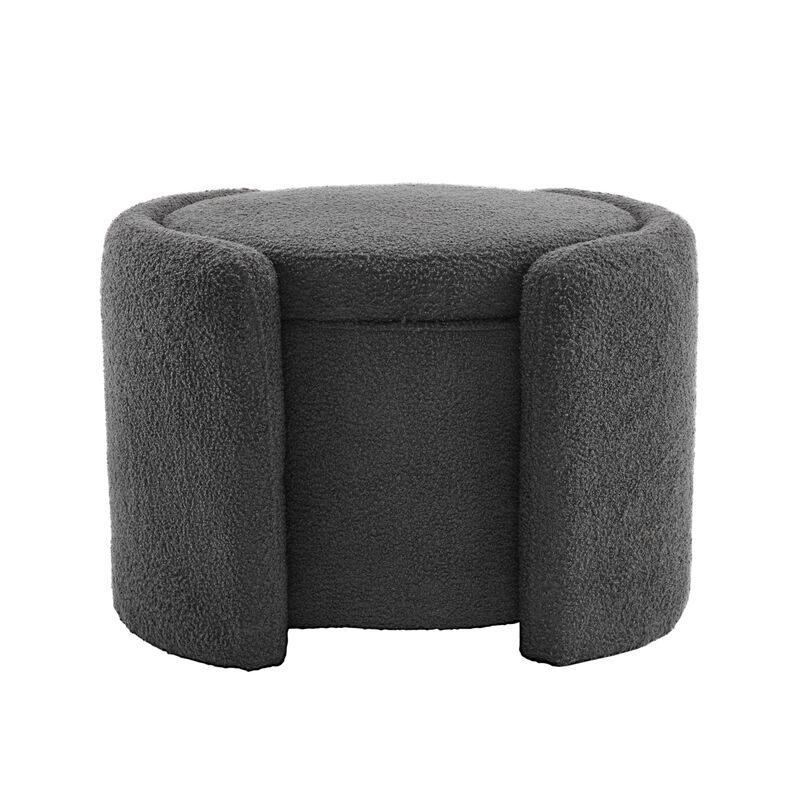 Merax Cozy Boucle Storage Ottoman