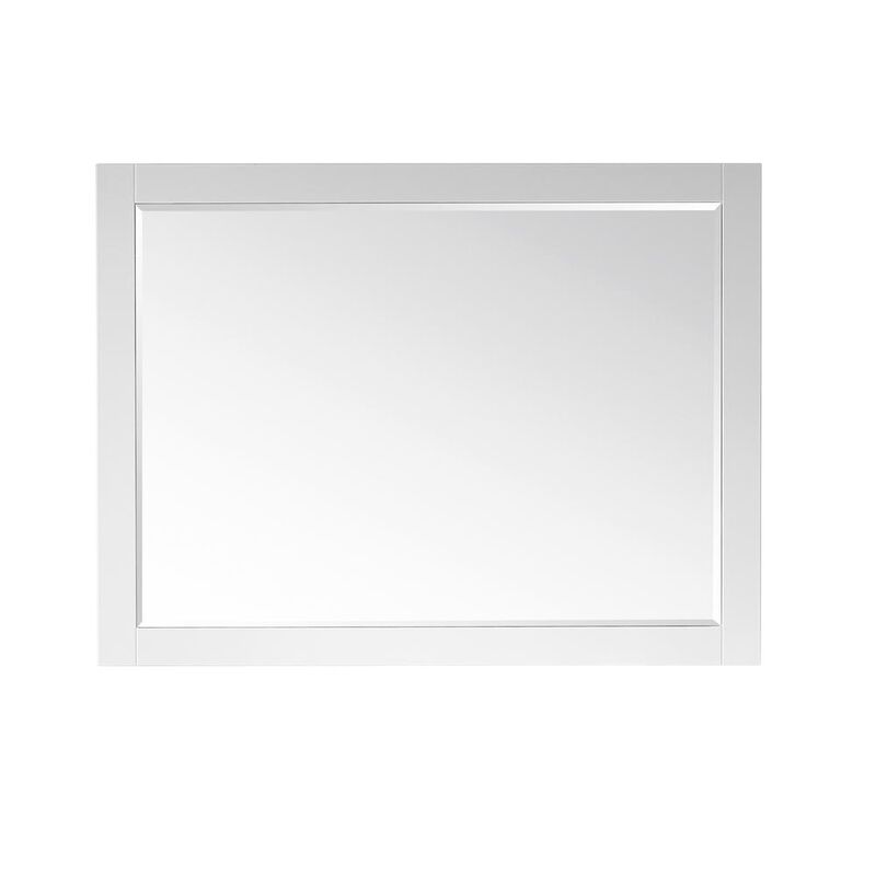 Altair 48 Rectangular Bathroom Wood Framed Wall Mirror in White