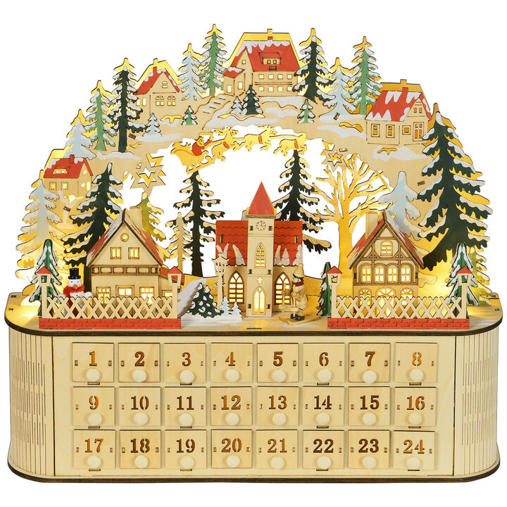 HOMCOM Lighted Christmas Advent Calendar, 24 Dasys Countdown to Christmas