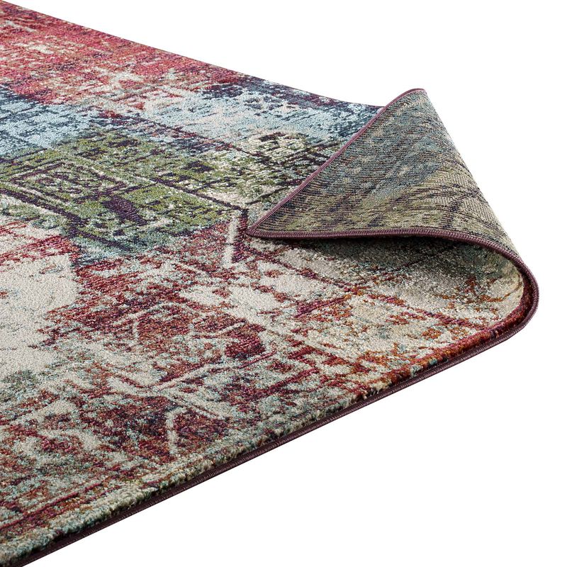 Tribute Elowen Contemporary Modern Vintage Mosaic 8x10 Area Rug - Multicolored