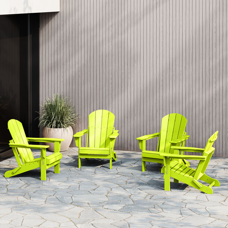 WestinTrends Westintrends 4-Piece set outdoor folding Poly Adirondack chair