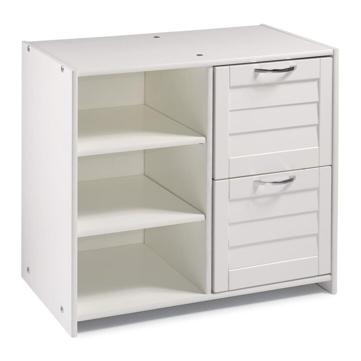 Donco Kids Louver Low Loft 2 Dr Chest/Shelves White