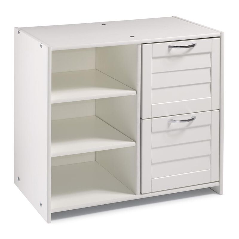 Donco Kids Louver Low Loft 2 Dr Chest/Shelves White