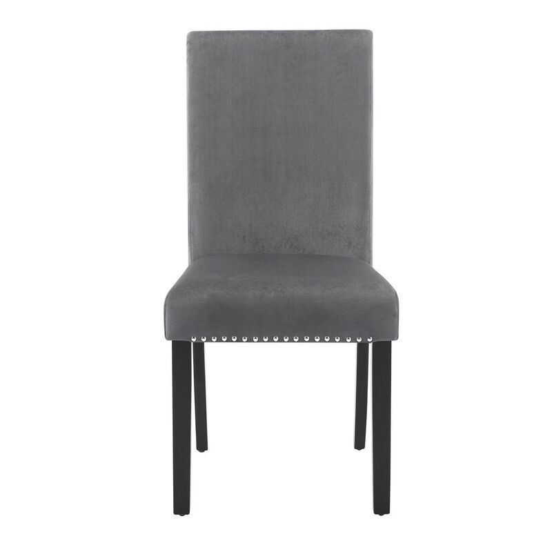 New Classic Furniture Furniture Celeste 5-Pc Faux Marble Round Dining Set  4 Chair-Gray