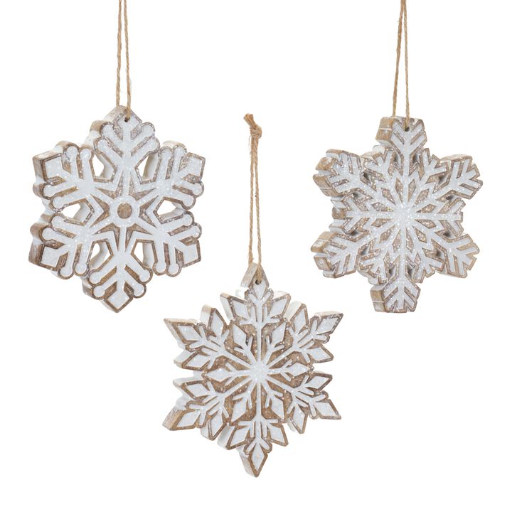 Snowflake Christmas Ornament for Holiday Tree Decoration (Set of 3)