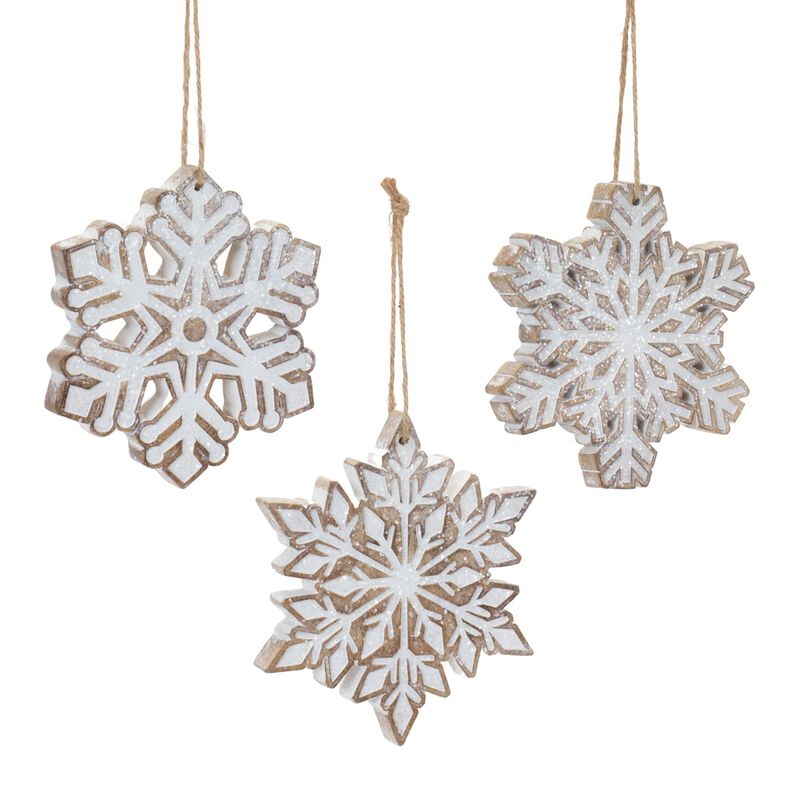 Snowflake Christmas Ornament for Holiday Tree Decoration (Set of 3)