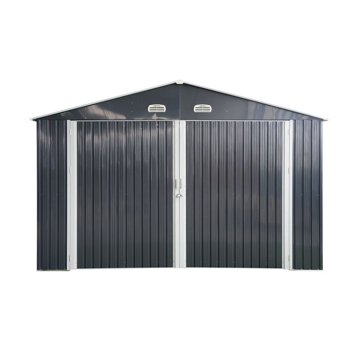 Mondawe 13x20FT 250 Sq.Ft Outdoor Metal Reinforced Frame Versatile Storage Shed