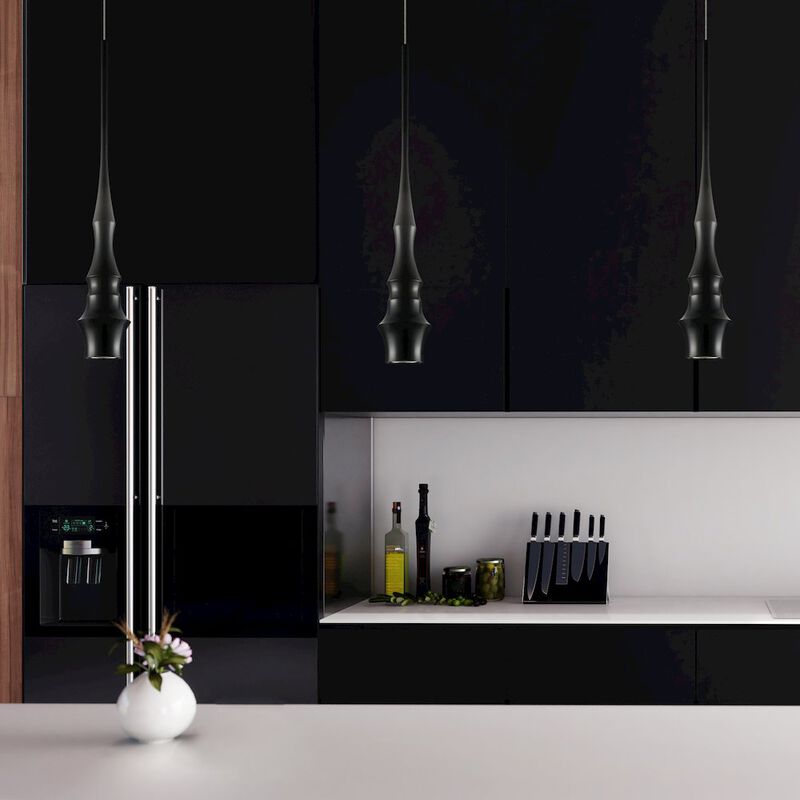 VONN Lighting Integrated LED Height Adjustable Pendant Light in Black