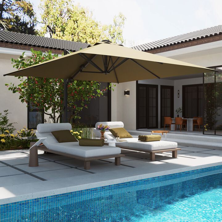 MONDAWE 10ft Square Cantilever Patio Umbrella for Outdoor Shade
