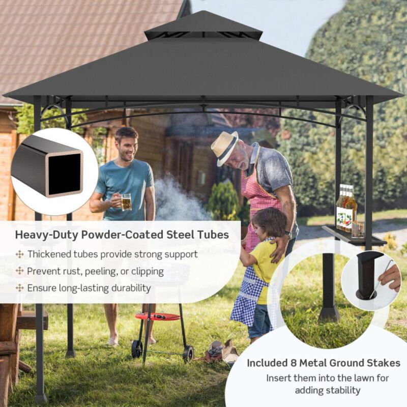 Hivvago 8 x 5 Feet Outdoor Barbecue Grill Gazebo Canopy Tent BBQ Shelter