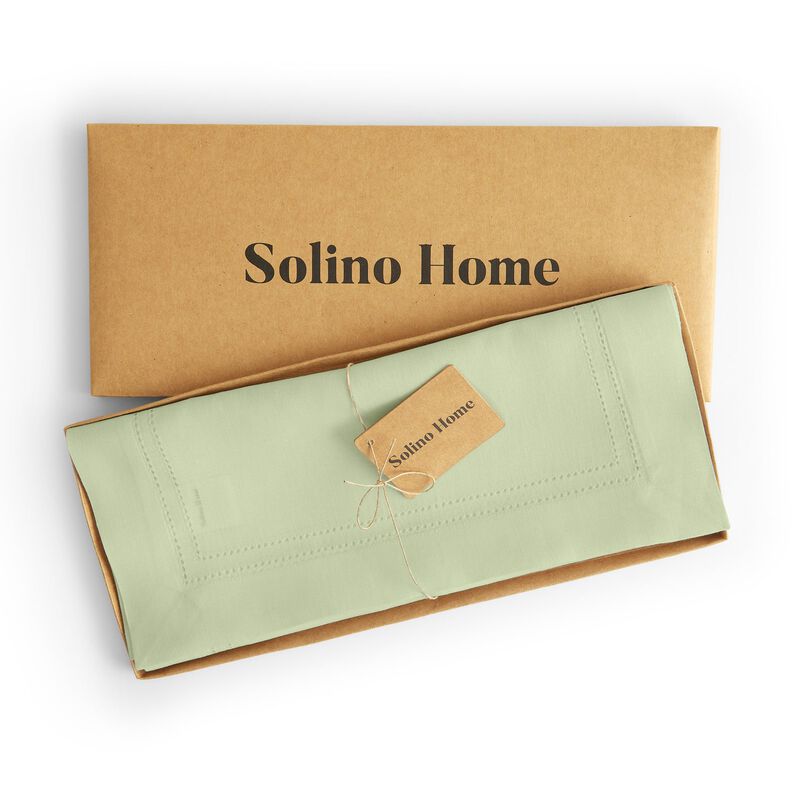 Solino Home 100% Pure Linen Table Runner | Linen Double Hemstitch for Spring & Easter
