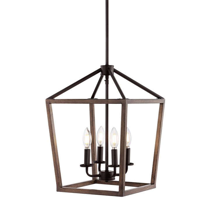 Oria Iron Farmhouse Industrial Lantern LED Pendant