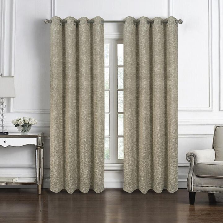 RT Designers Collection Roman Jacquard Premium & Stylish Grommet Panel 54" x 90" Taupe