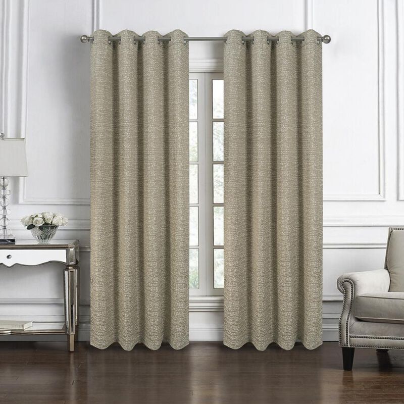 RT Designers Collection Roman Jacquard Premium & Stylish Grommet Panel 54" x 90" Taupe